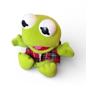 Vintage 1987 Muppet Babies Christmas Baby Kermit the Frog Plush Toy